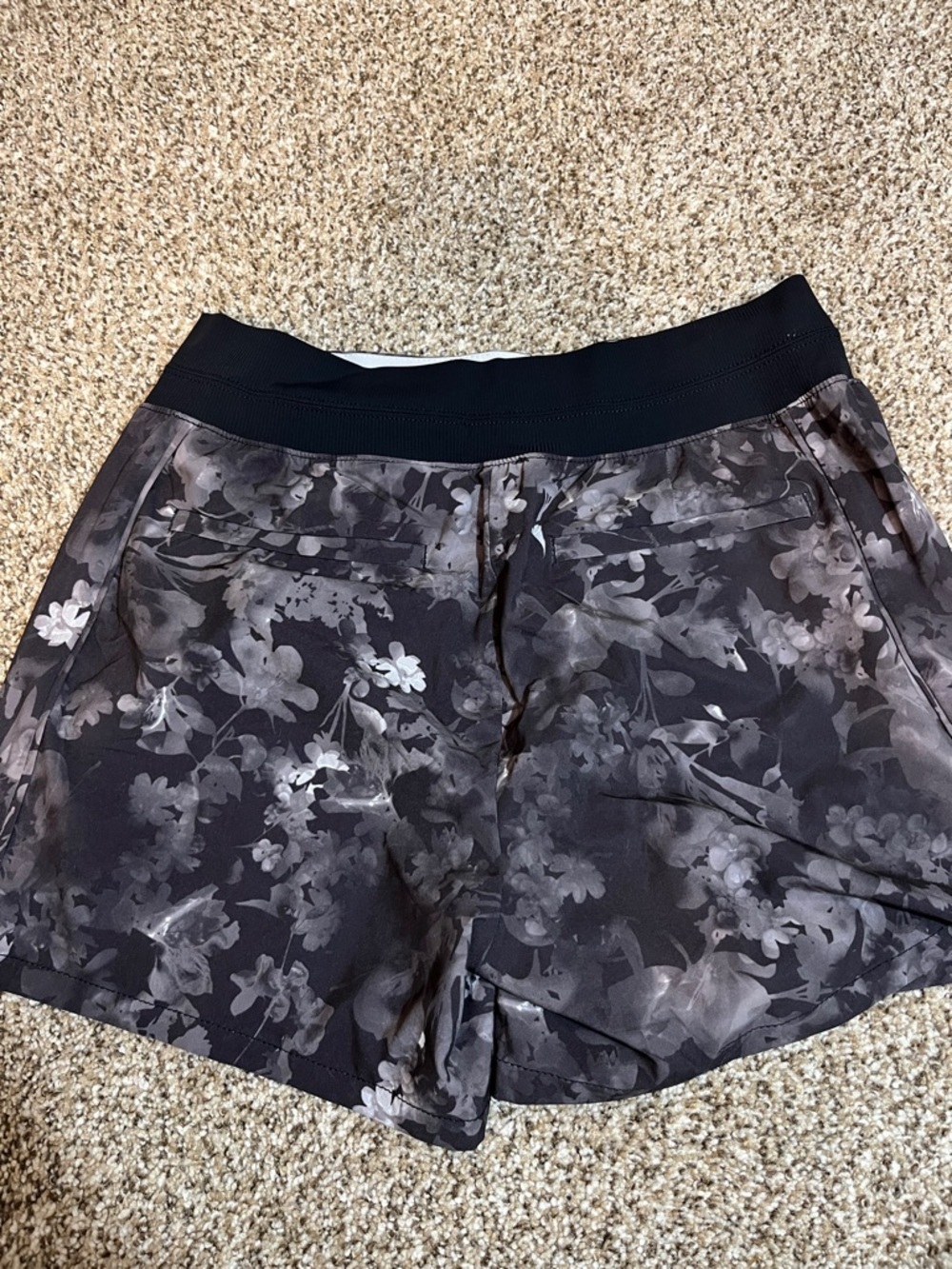 Athleta Black Floral Print Women’s Athletic Shorts - Picture 3 of 3